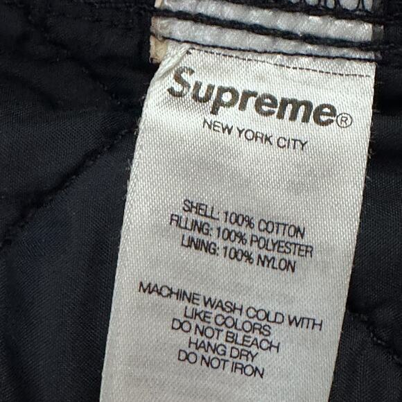Supreme x Dickies Quilted Denim Work Jacket Mens Large Blue Long Sleeve Full Zip - Picture 9 of 12